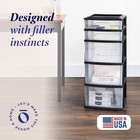 Homz Plastic 5 Drawer Home Storage Container Towercloset Organizer  Black Frame