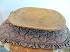 Large Primitive Hand Crafted Old Wood Bowl dough Trencher  12 l X10  W X2 5 tall