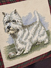 Needlepoint Pillow West Highland Terrier Westie White Dog Vintage Tapestry 12x12