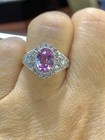 Real Pink Sapphire 2 90ct Vintage Oval Cut Art Deco Engagement Ring 14k Gold Fn