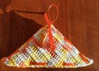 Lot Of 4 New Orange white dk   Lt Yellow -crocheted 100  Cotton Dish washcloths