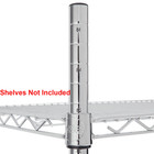  4-pack  86  Nsf Chrome Metal Wire Mobile Shelves Post Stand For Shelving Unit  