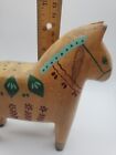 Vintage Wooden Dala Carved Horse Hand Painted  6 1 2 Tall