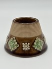 Antique Doulton Lambeth Stoneware Match Holder striker Quatrefoil Relief England
