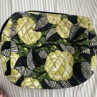 Quilted Fabric Neon Rose Vera Bradley Floral Makeup Bag Cosmetic Pouch 