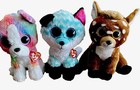 Ty Beanie Boos  glitter Eyes   Cat   Puppy   Deer Xlnt