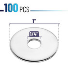 Bates- Stainless Steel Fender Washers  1 4 x1   100 Pcs  1 4 Stainless Steel Fla