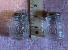 Glass 2  Salt   Pepper Shakers Vtg