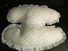 Tooth Fairy Pillow  White With Pink Rose Pattern And Eyelet Trim  New