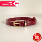 Womens Faux Leather Belt Thin Skinny Pin Buckle Waist Strap Jeans Dress Trousers