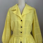 Vintage 1960   s Lemon Yellow Full Skirt Shirtwaist Dress Size Medium