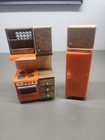 Vintage Tomy Lundby Dollhouse Kitchen Plastic wood  Stove    Fridge