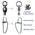 New 20 100pcs Ball Bearing Fishing Swivels Snaps Fishing Connector 22lb 287lb