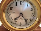Vintage Chelsea Brass Ships Bell Clock W stand   Key Works Beautifully  863972