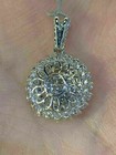 1ct Round Cut Vvs1 Diamond Cluster Pendant 14k White Gold Finish