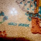 Vintage Holly Hobbie Framed Fabric Textile Wall Art 1970s Blue Floral Cottagecor