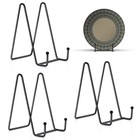 Kruodop 3 Pack 6 Inch Black Metal Plate Display Stands Easel Holder Set