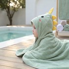 Infant Coral Fleece Bathrobe Hooded Cartoon Towel Soft Blanket For Baby Shower