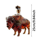Whiskey Bottle 3d Buffalo Shaped Crystal Glass Reusable  For Home Or Bar Use