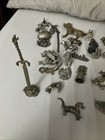 Lg Collection Of Vintage Pewter Figurines wizards  Castles  Sword  Animals etc  