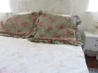 Vintage Custom Made Ralph Lauren Pillow Shams  Pink On Sage Green Stunning Shams