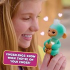 Fingerlings 2023 New Interactive Baby Monkey 3 14 X X 4 92 Inches  Teal 