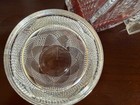 Ralph Lauren Home Argyle Crystal Whiskey Decanter   2 Double Old Fashion Glasses