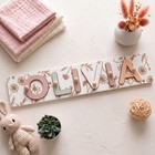 Custom Wooden Name Puzzle    Personalized Baby Gift  Wood Toy Stand