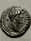 Rare Genuine Ancient Roman Silver Coin Antoninus Pius Fortuna Rudder Cornucopia