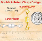 Double Lobster Clasp Magnetic Necklace Clasps And Closures 14k Gold And Silver