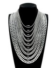 Mens Solid 925 Sterling Silver Diamond Cut Cuban Curb Chain Bracelet Or Necklace
