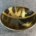 Studio Pottery Large Decorative Bowl Unique Design Gold Bronze And Brown Glazed