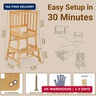 Cosyland Toddler Standing Tower - Wooden Kitchen Step Stool Helper For Kids - Ki