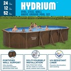 Bestway Hydrium 24 x12 x52  Oval Above Ground Swimming Pool Set  Brown Woodgrain