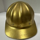 Vintage Fibre-metal Super Lite Aluminum Hard Hat Gold Liner Wool Aviator Lined