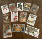 Antique Lot Of 12 Vintage Christmas Postcards early 1900 s in Sleeves-k935