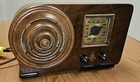 1938 Emerson Ax-212 Bullseye Tube Radio Ingraham Case 1930s Art Deco Antique 