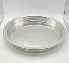 Vintage Wm Rogers Silverplate Reticulated 12    Gallery Tray Round Ornate