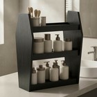 3-tier Tabletop Rack Stepped Silhouette Gothic Shelf Rack Black Finish