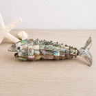 Vintage Mosaic Abalone Fish Bottle Opener Articulated Folk Art Handmade Coastal