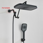 Black Rain Shower Head With Handheld Spray Set High Pressure 16  Adjustable Arm