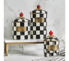 Mackenzie-childs Set Of 3  38-oz  48-oz   64-oz  Enamel Canisters  7 Options