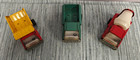 Lot Of 3 Marx  2 Red  1 Green  Steel metal Toy Trucks - Vintage  Made In Japan