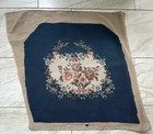 Vintage Finished Blue Floral Needlepoint Petit Point 24    X  26   