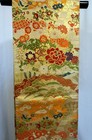 Japanese Kimono silk antique maruobi gold Thread peonies l13  6   4542-1