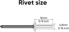 Allclean 120pcs 3 16  X 5 8  Closed End Aluminum Blind Rivets With Steel 