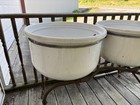 Antique Vintage Double Porcelain Wash Tubs-pick-up Only
