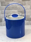 Vtg 1970s Mid Century Modern Georges Briard Blue Vinyl Barware Ice Bucket Prop