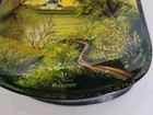 Vtg Signed Fedoskino Russian Lacquer Box Mother Of Pearl Inlay Artist Morozova