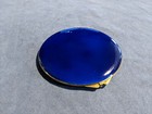 Vintage Art Deco Compact Powder Vanity Case Blue Enamel Made In Germany